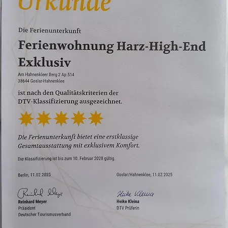 Harz High End 4 Sterne Dtv Goslar